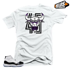 Shirt to Match Jordan 11 Concord-Bull 45 White Tee