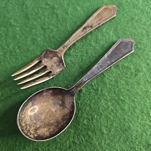 Vintage 926 International Sterling Mini Spoon & Fork Set 38.4g TW J436