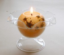 Kerzenhalter Glas Kugelkerze Teelichthalter Windlicht Seerose Kerzenständer Glas