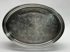 VINTAGE WM ROGERS MFG CO SILVER PLATED 16x12 SERVING TRAY 80g