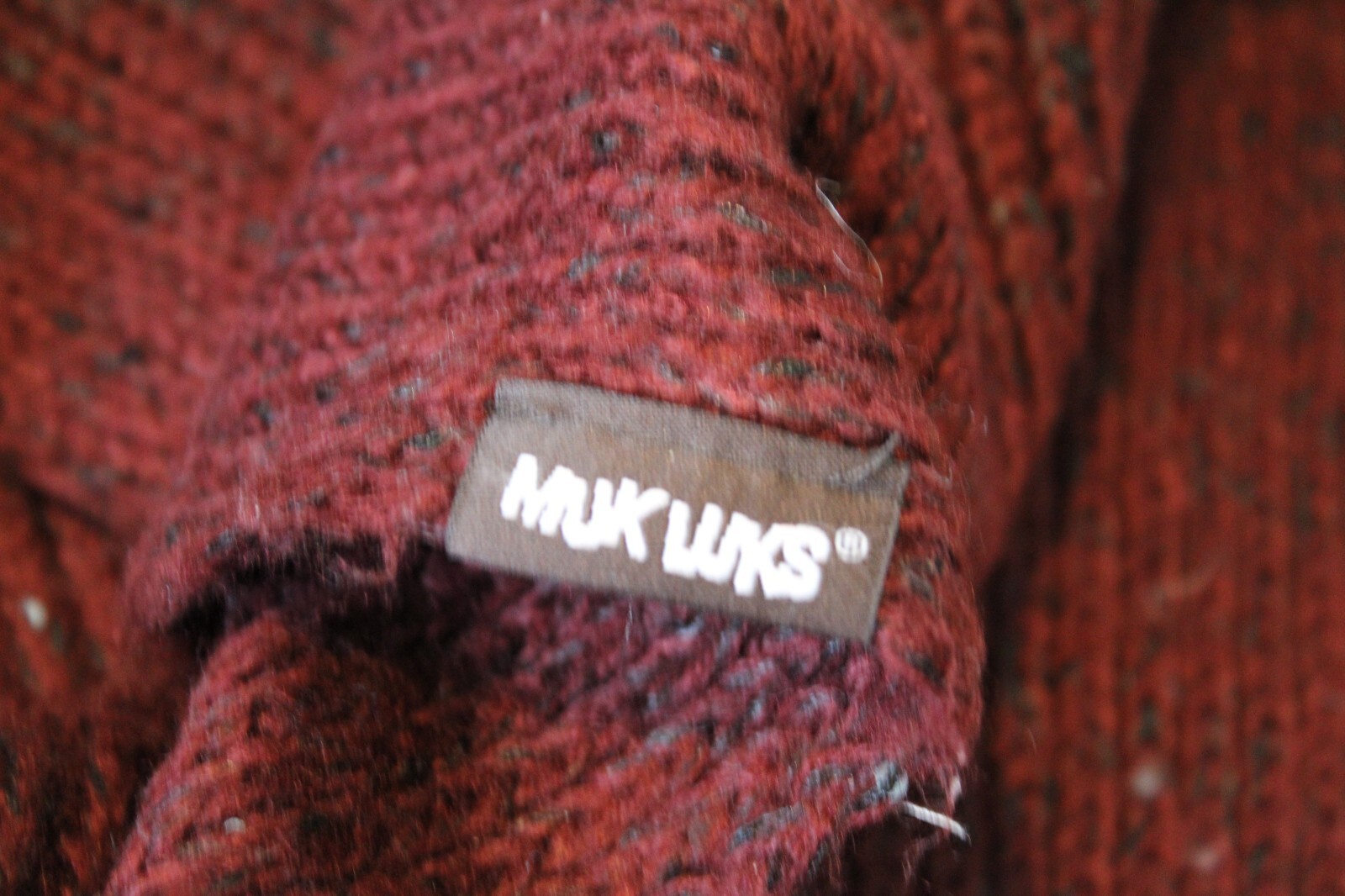 Muk Luks Oblong Rectangle Knit Solid Dk Brick Red… - image 2