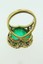 VINTAGE Sajen Bronze Amore Heart Green Quartz Ring