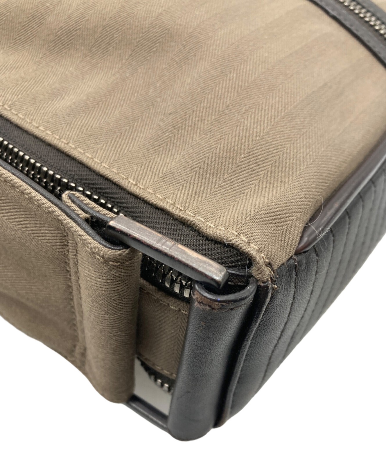 dunhill HEIST CANVAS Men's Burberry Trench Coat Shoulder Bag Khaki Used  thumbnail 9