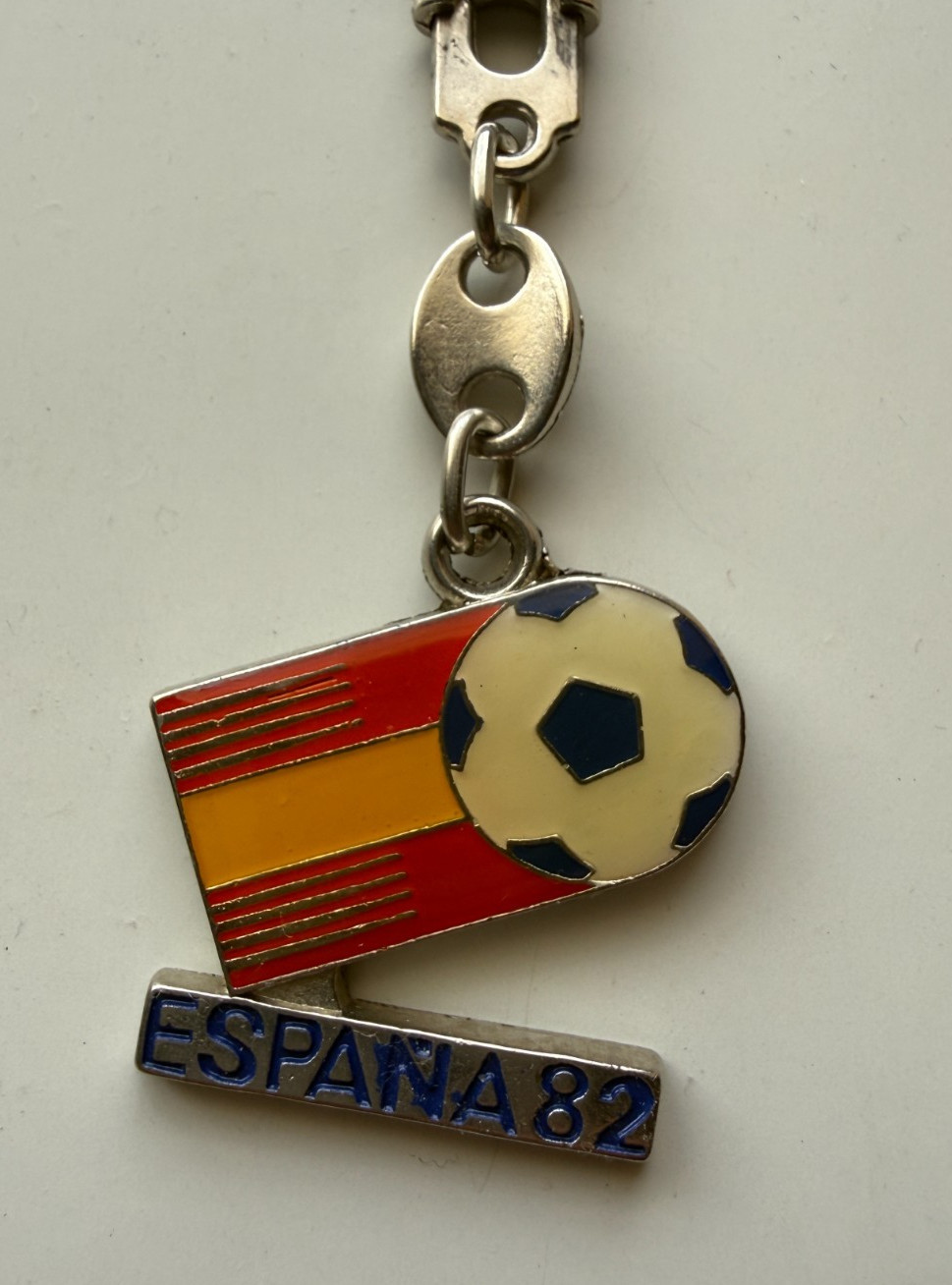 Vintage 1982 FIFA World Cup Spain Futbol, Soccer Memorabilia Keyring Keychain