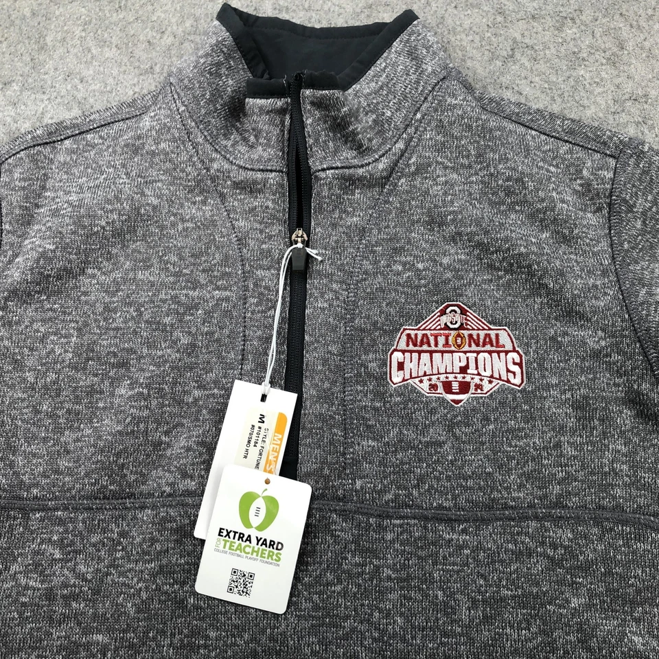 Ohio State Buckeyes Pullover Mens Medium Gray NCAA Football Antigua Fortune - Image 4 of 4