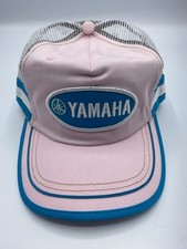 The Yamaha Vintage-Style Pink White And Blue Mesh Trucker Snapback Hat Cap