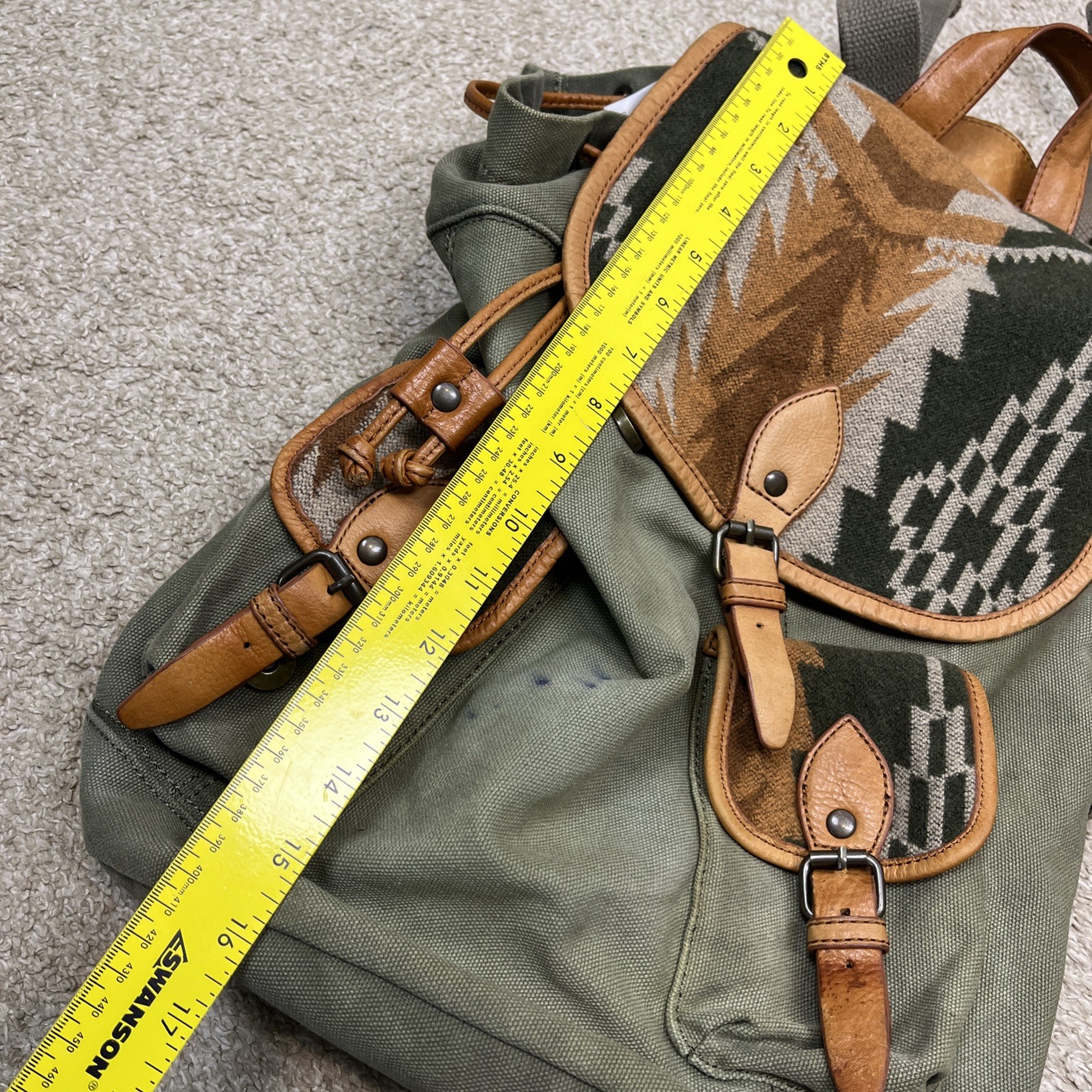 Pendleton Drawstring Bag Rucksack Western Aztec C… - image 13