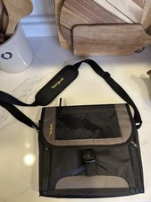 Targus Black Gray Nylon Shoulder Messenger Small Bag Padded Partitions 11  x11  