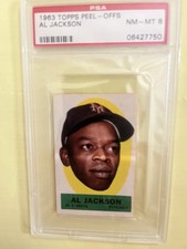 1963 Topps Peel-Offs Al Jackson Peeling Directions PSA 8