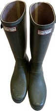 Vintage  Lined Hunter Wellies Uk10 Made In Scotland, Vibram Sole, festival 
