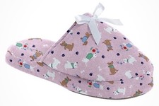 Dreams Co. Women's Plus Size Cotton Slippers Size XL 11-12 Pink Dogs New