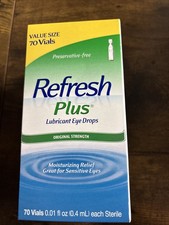 Refresh Plus Preservative-Free Lubricant Eye Drops, 70 Single Use EX 10/26 Brkn