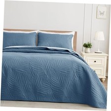 King Size Quilt Bedding Set, Lightweight Bluish Grey Quilts King Size for All