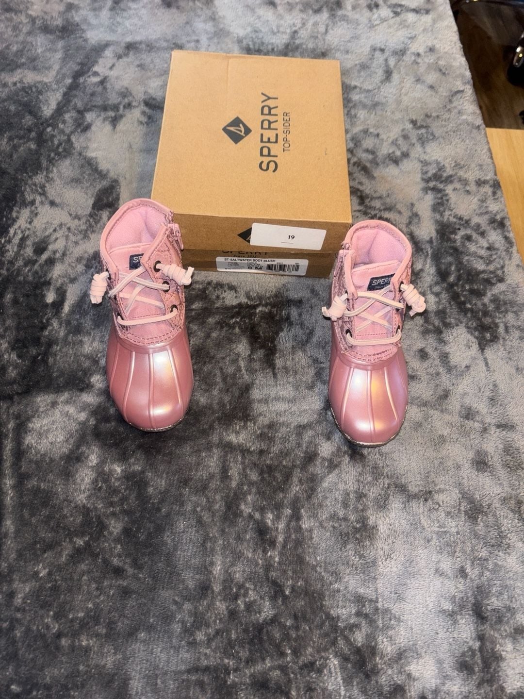 Sperry Girls Saltwater Duck Boot Blush Pink Size 8M