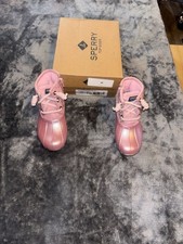 Sperry Girls Saltwater Duck Boot Blush Pink Size 8M