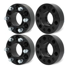 4X 2 Wheel Spacers 6x135 14x1.5 87.1mm Hub Bore Black Aluminum Ford Lincoln