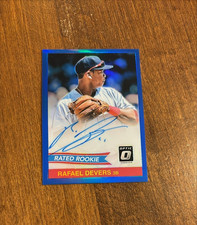 Rafael Devers 2018 Optic 1984 Rated Rookie Blue Prizm Auto Red Sox Giants /60 RC