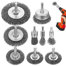 Drahtb&uuml;rstenset 9-teilig, 6 mm Schaft, Bohrmaschine, Entrosten, Schleifen