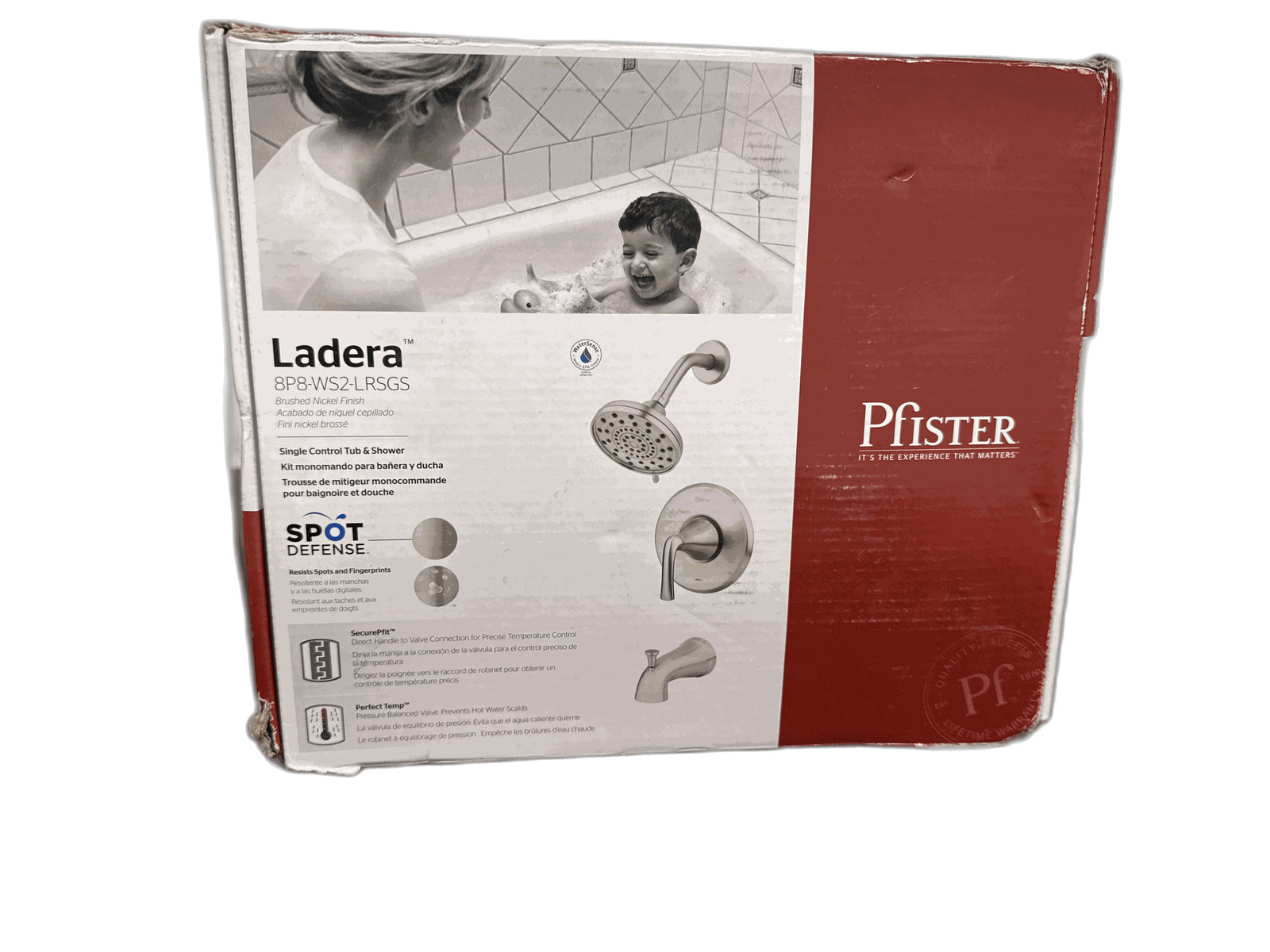 Pfister Ladera Tub and Shower Faucet Spot Defense Brushed Nickel w/ Valve