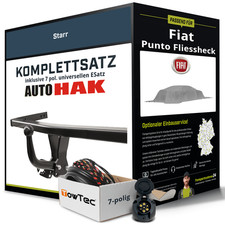 Für FIAT Punto Fliessheck Typ 176 Anhängerkupplung starr +eSatz 7pol uni 93- AHK