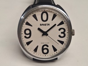 Paketa Raketa Big Zero orologio vintage uomo russo meccanico manuale 38 mm