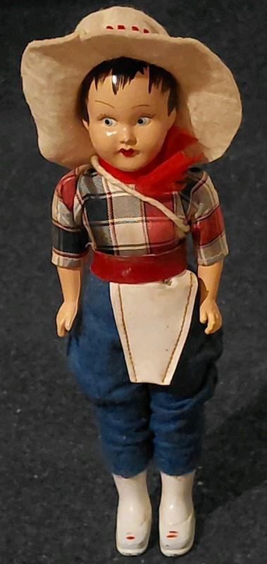 Vtg. Western Cowgirl 7" Doll
