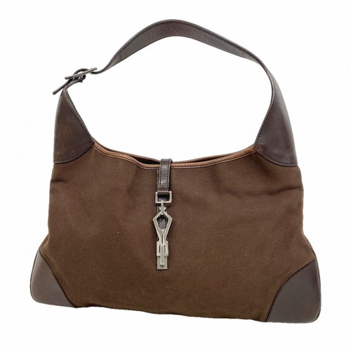 Gucci Jackie GG Canvas Handbag One Shoulder Tote Bag Brown Silver Hardware