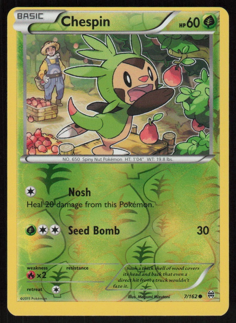 Chespin 7/162 Reverse Holo BREAKthrough Pokemon TCG Near Mint