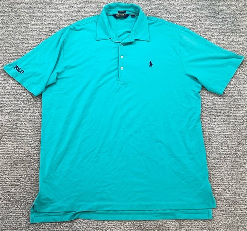 Polo Golf Ralph Lauren Camicia Uomo XL Teal Elasticizzata Lisle Performance Golf Pony - Foto 2 di 10