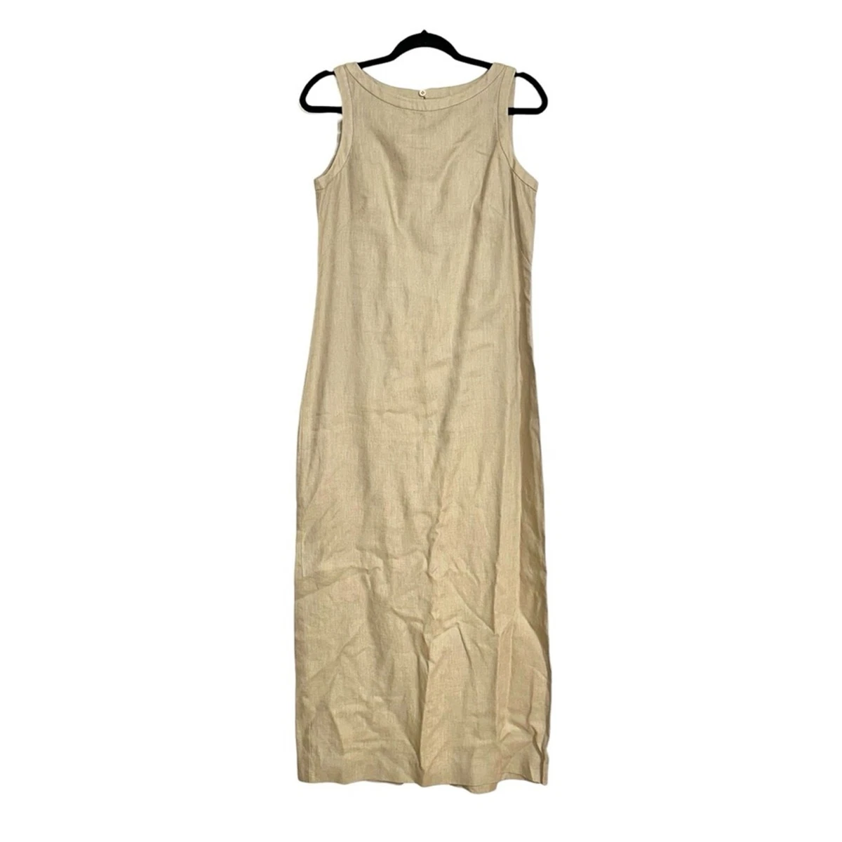 linen blue maxi dress Linen Maxi Dress with Puff Sleeves main image 0
