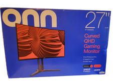 onn 27" Curved QHD 2560 X 1440P 165Hz 1ms Adaptive Sync Gaming Monitor W/Cables