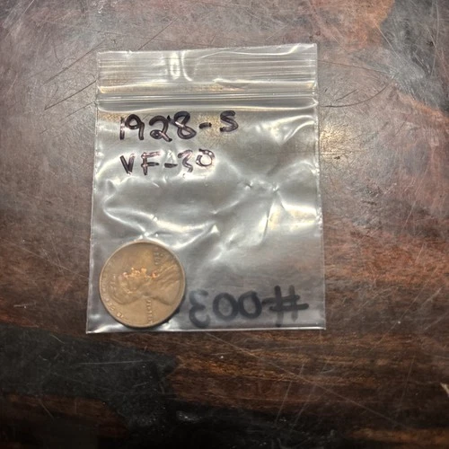 1928 S Lincoln Wheat Cent Penny VF