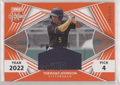 2022 Elite Extra Edition First Round Materials Orange /199 Termarr Johnson 15t1