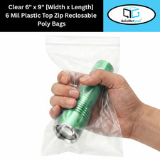 6" x 9" Heavy Duty 6 MIL Resealable Zip Top Lock 6x9 Clear Plastic Bags 10000