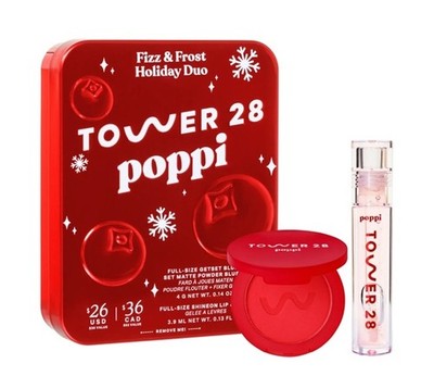 NEW Tower 28 x Poppi Fizz & Frost Holiday Duo Lip Gloss &  Blush Limited Edition