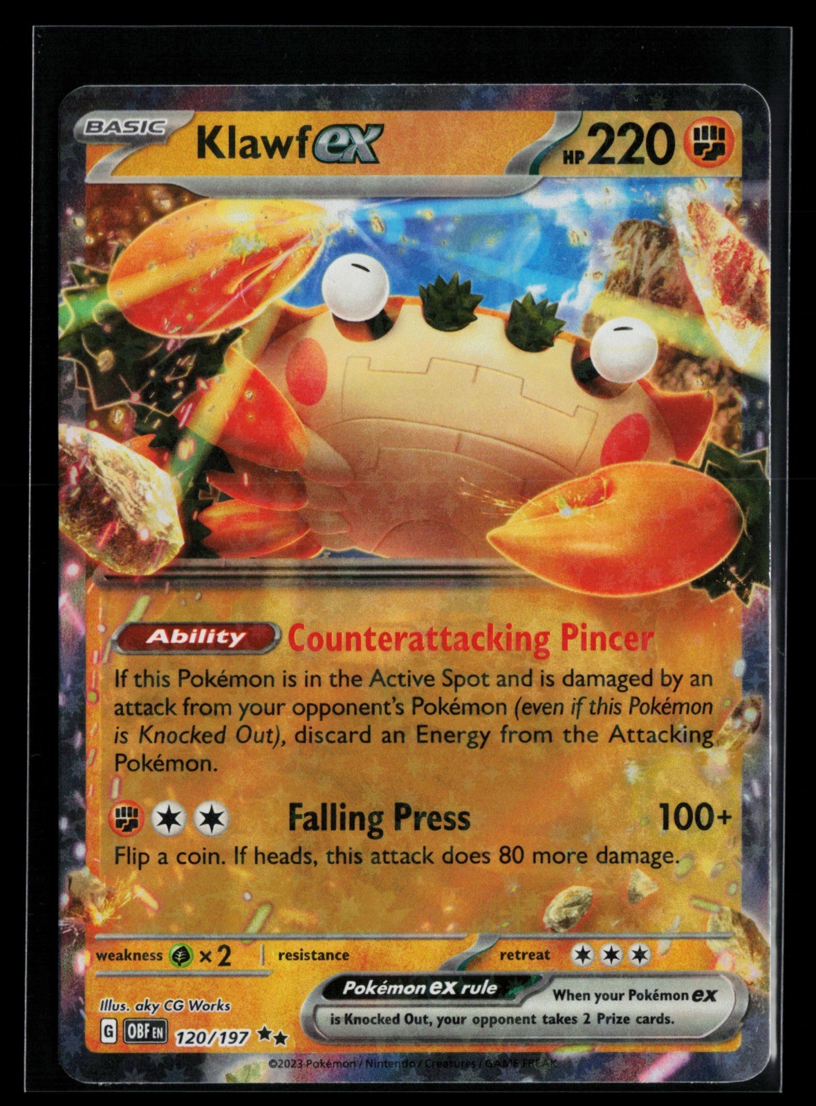 Klawf ex Holo Double Rare SV03: Obsidian Flames 120/197 NM