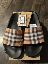 Burberry Slides Scandals Flip Flops Mens Womens Size 8 Brand New