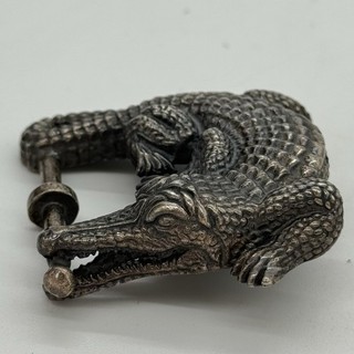 Barry Kieselstein Cord Sterling Silver XL Alligator Belt Buckle 176 Grams