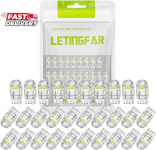 194 LED Light Bulb White 6000K Pack of 30, 168 2825 W5W T10 Wedge COB Bulbs Erro