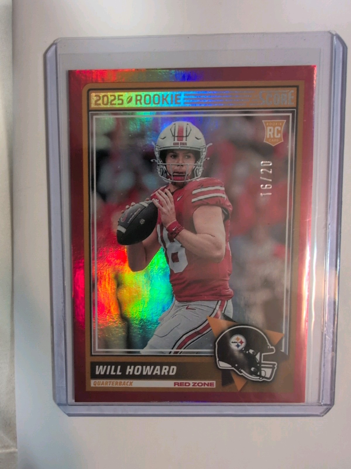 2025 Score - Rookies Will Howard #3 Red Zone 💥16/20 (RC)💥