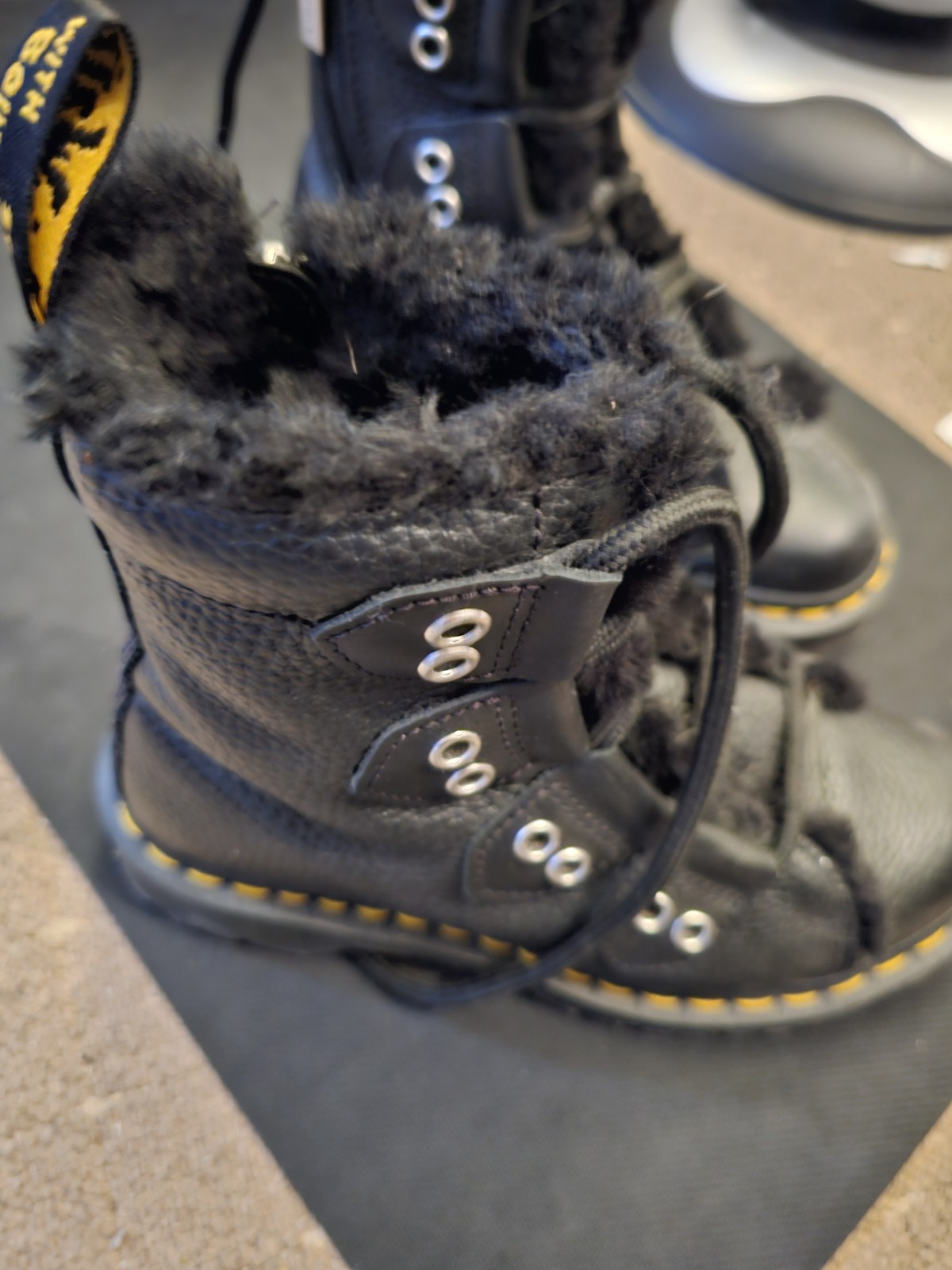 Dr. Martens 1460 Fur Lace-Up Women's Boots Size 3 - Like New! image 3