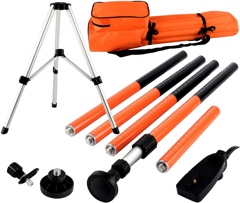 Laser Level Pole with Tripod,12Ft./3.7M Telescoping Pole for Laser Levels,1/4...