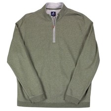 Johnnie-O Sully Mens XL Green 1/4 Zip Pullover Sweatshirt Cotton Modal Blend