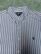 Vintage Ralph Lauren Blake Shirt Men  s XXL Hong Kong 80  s Single Stitch Striped