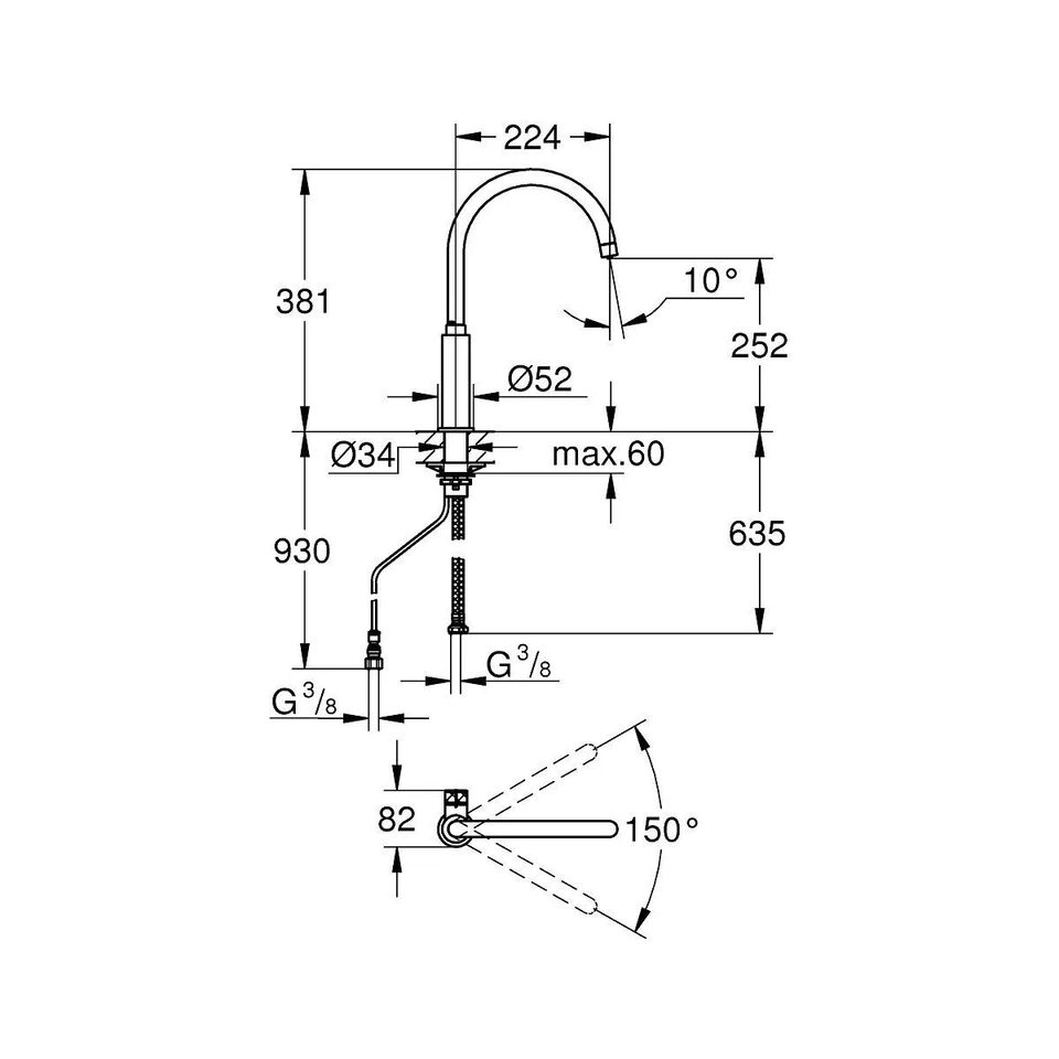 Grohe Blue Pure Mono Küchenarmatur Einhand-Armatur Einhebelmischer 1704851 - Bild 3 von 4