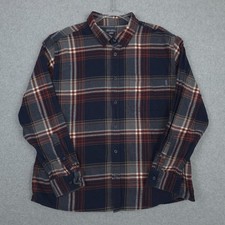 Eddie Bauer Shirt Mens 2XL XXL Flannel Plaid Long Sleeve Button Up Fall Outdoor