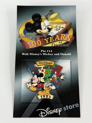 Disney Store 100 Years of Dreams #14 Walt Disney's Mickey and Donald 1983 Pin