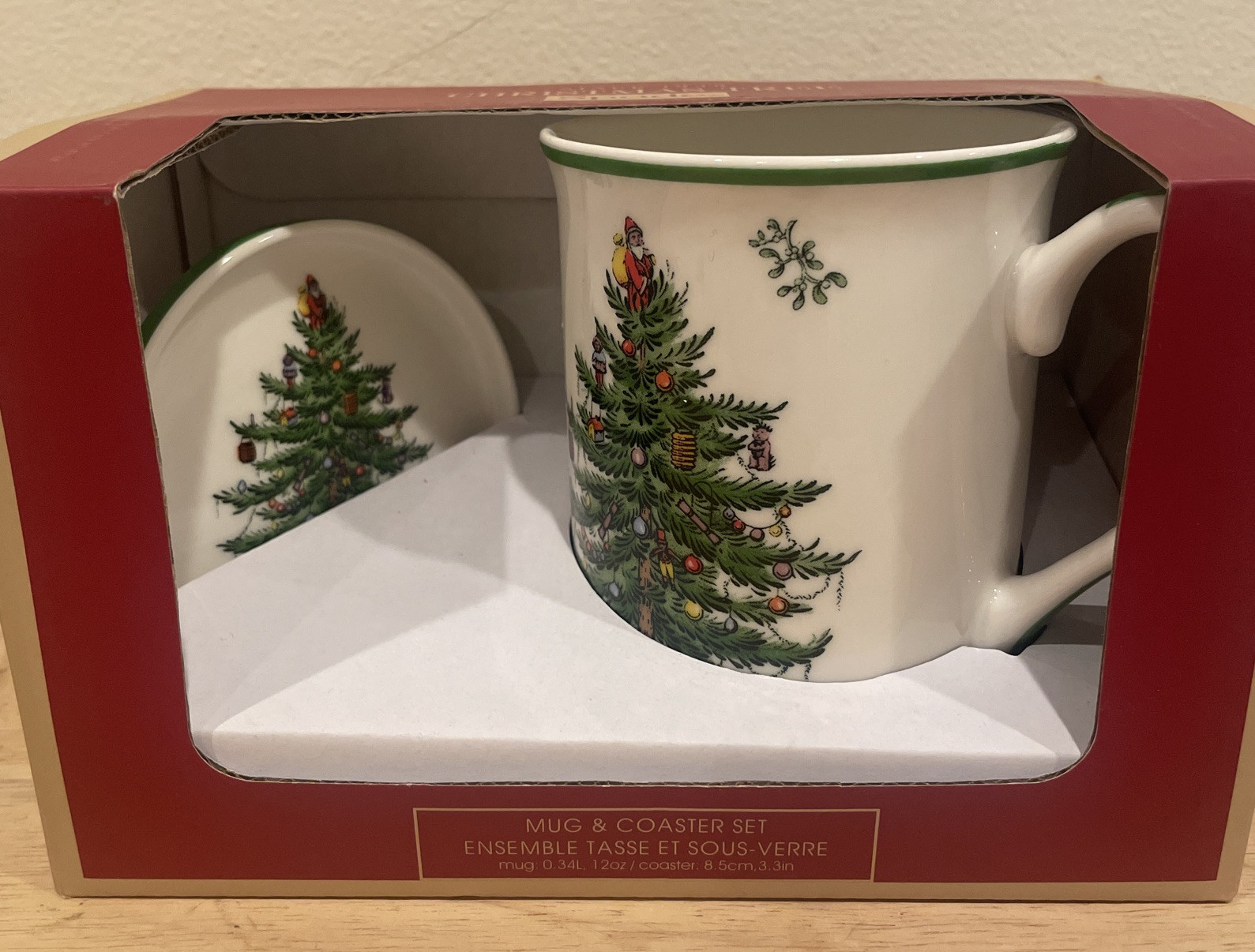Spode Christmas Tree Mug & Coaster Set NIB