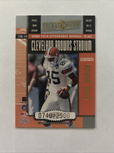 Tim Couch Kevin Johnson 1999 Leaf Rookies & Stars Ticket Masters /2500 #TM-24 RC - Picture 2 of 2