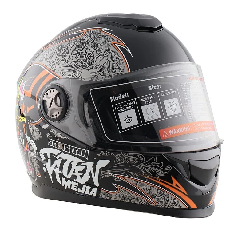 Integralhelm Helm Kinderhelm Motorradhelm Jethelm Crosshelm Mejia schwarz - Bild 3 von 4